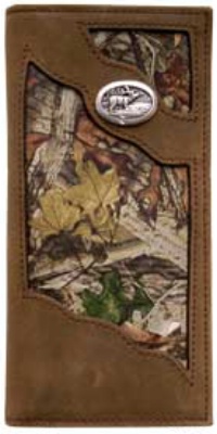 3D Belt Company BW472 Camo Wallet with Smooth Edge Trim  with Concho